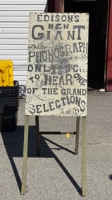 Antique Advertising Sign "Listen to The Phonograph