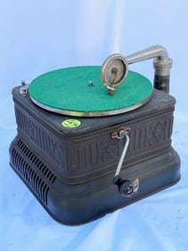 Columbia "Europa" Embossed Metal Case Phonograph