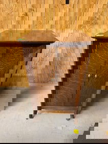 Oak 2-Door Record Cabinet