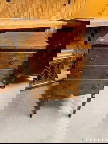 Mahogany 3-drawer Cylinder Record Cabinet