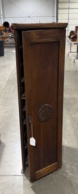 Tall Oak Cylinder Record Cabinet