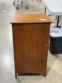 Oak Single Door Record Cabinet