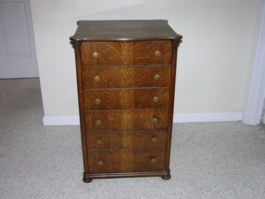 Herzog 713 Oak Six drawer Clyinder Record Cabinet