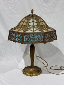 Antique Bent Panel Table Lamp