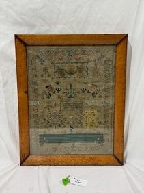 Antique Sampler in Birdseye frame