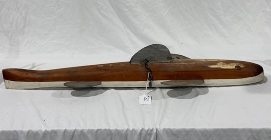 Large Carved Fish Spearing Sturgeon Decoy