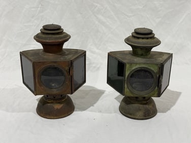 Pair of Matching Auto or Carriage Lamps
