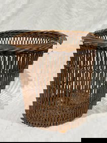 Antique Rattan waste basket