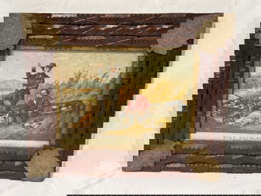 Currier Print "Wild Duck Shooting" in frame