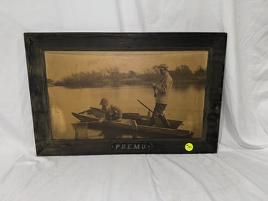 Antique Fishing Scene Photograph