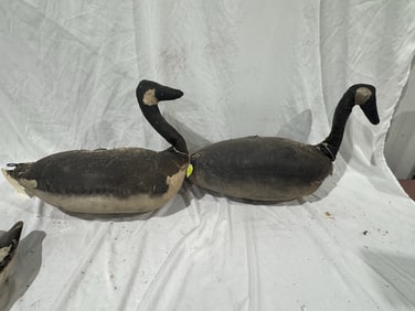 A pair of early Canvas Goose Decoys