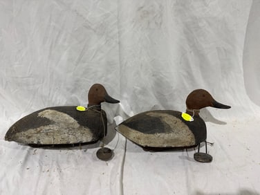 2 Carved Duck Decoys