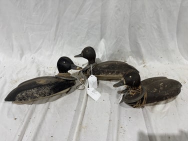 3 Carved Duck Decoys