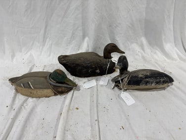 3 Carved Duck Decoys