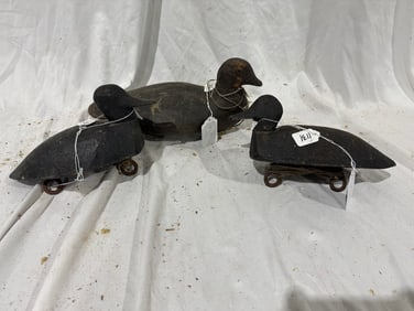 3 Carved Duck Decoys
