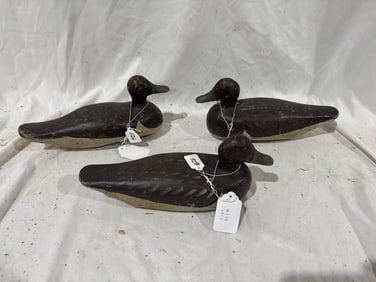 3 Carved Duck Decoys