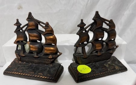 Pair of Cast Iron Ship Bookends
