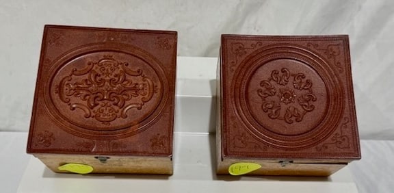 3 Antique Collar Boxes