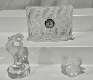3 Signed Lalique Pieces