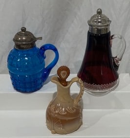 3 Pieces of Victorian Art Glass