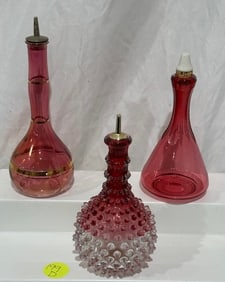 3 Antique Barber's Bottles