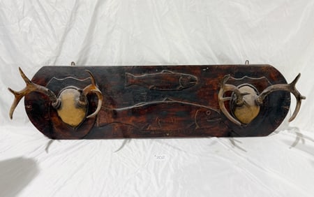 Fantastic Carved Rustic Hall Rack