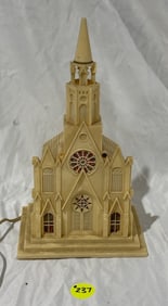 Plastic Church w/Steeple Lighted