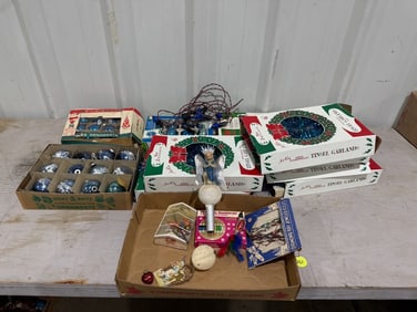 Group of Modern Bulbs, Garland & Decorations