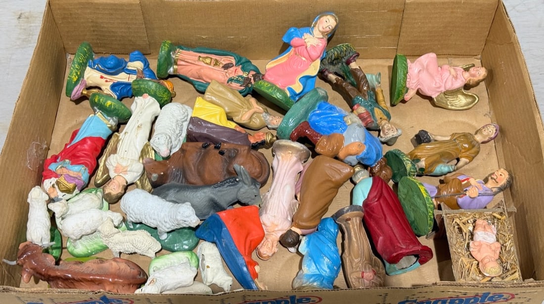 Group of Nativity Set Figures: Animals, etc. approximately 30 pieces total