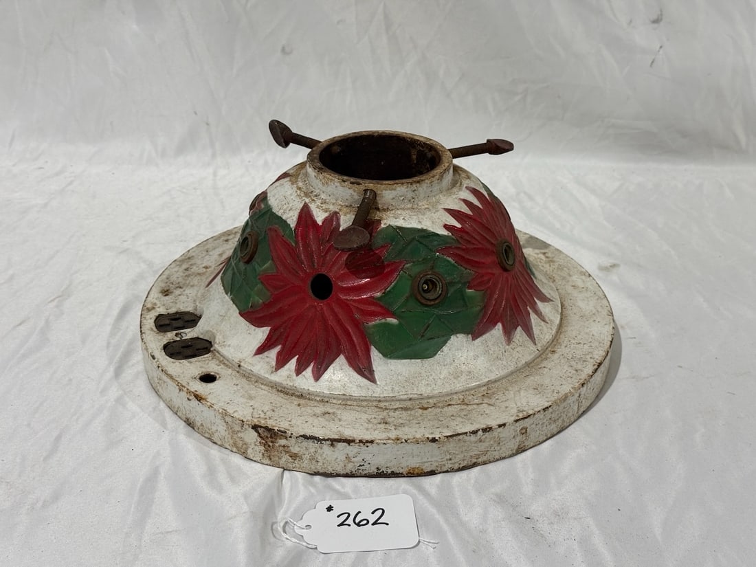 Cast Iron Christmas Stand: With electric plug ins for bulbs