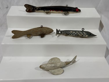 4 Carved Spearing Decoys