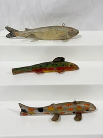 3 Carved Spearing Decoys