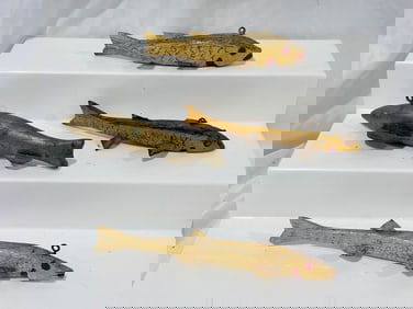 4 Wooden Spearing Decoys