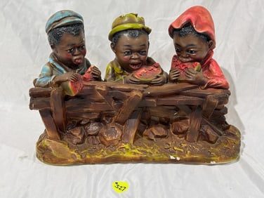 Water Melon Boys Plaster Statue