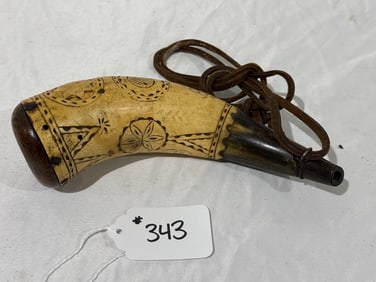 Engraved Horn Powder Horn