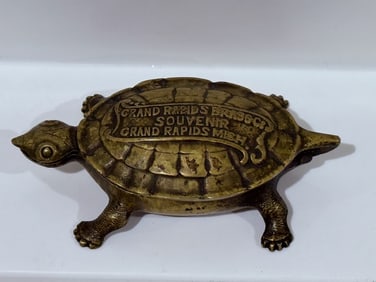 Antique Advertising Brass Turtle