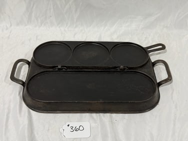 Rare Cast Iron Griddle & Pancake Combination