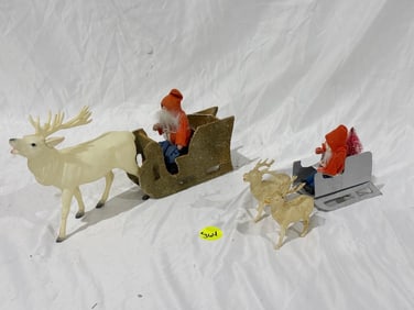 2 Santa's & Reindeer
