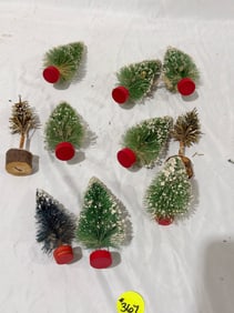 Group of Christmas Village Trees