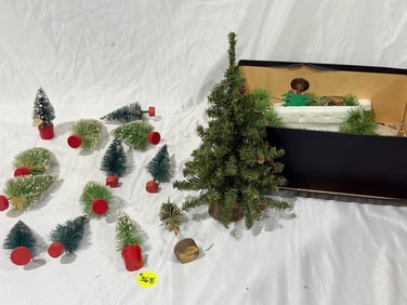 Group of Christmas Village Trees