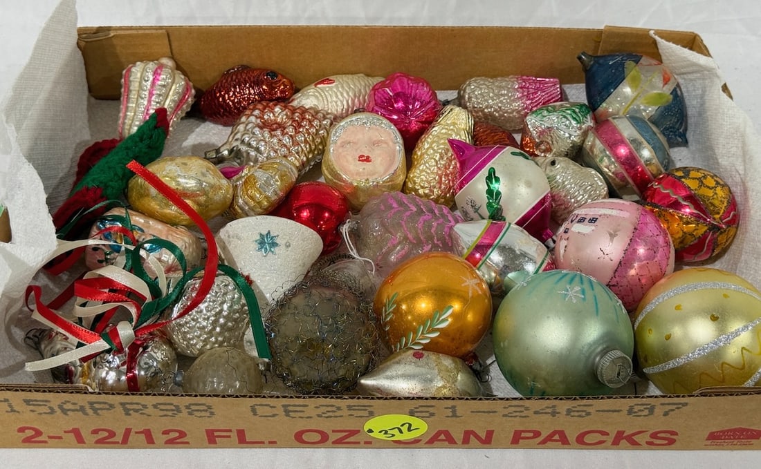 Christmas Bulbs: Some figural examples; approximately 25 total