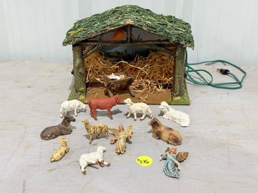 Nativity Set w/Manger & Figures