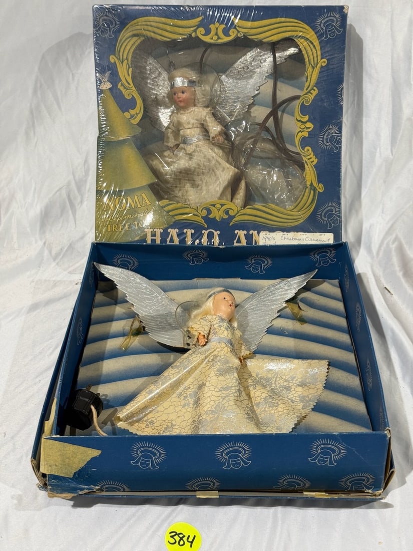 2 Halo Angel Tree Toppers: Both w/original Boxes; Made by Noma