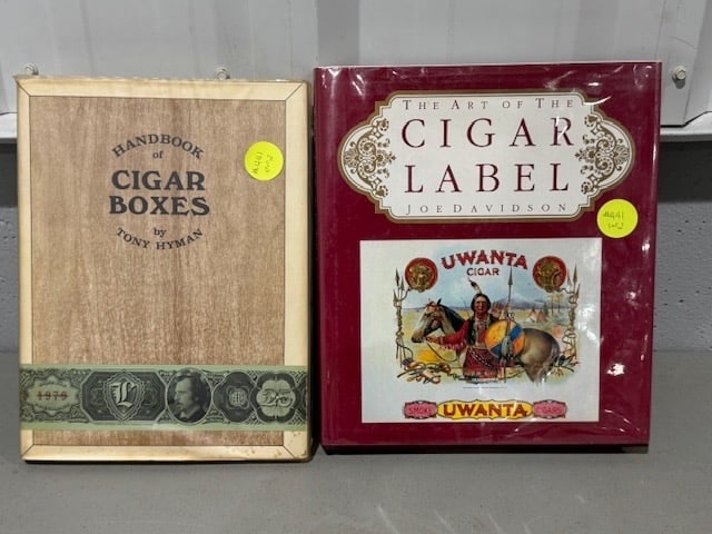 2 Antique Reference Books on Cigar Advertising: "A Handbook of Cigar Boxes" by Hyman, "The Art of the Cigar Label" by Davidson