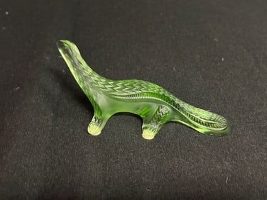 Lalique Green Crystal Salamander Figurine