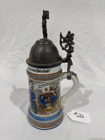 German Regimental Stein; Lithophane Bottom