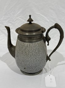 Graniteware Coffee Pot w/Metal Handle, Cover & Spout
