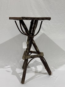 Twig Plant Stand w/Painted Decoration