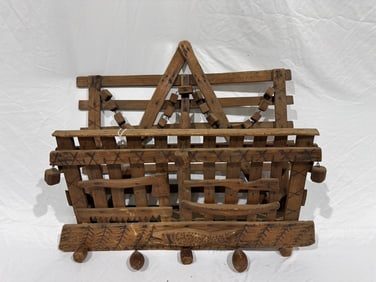 Folk Art Hanging Magazine Rack