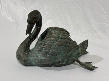Bronze Swimming Swan